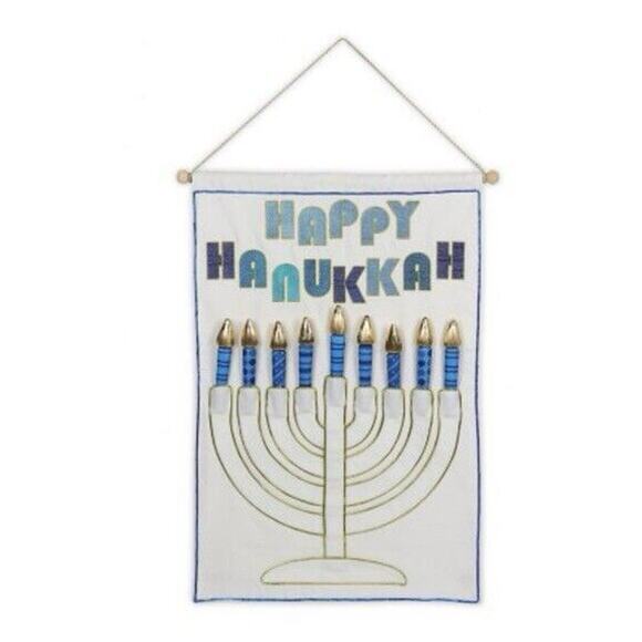 Hanging Fabric Menorah and Candle Set Kids Members Mark Judaism Hanukkah NEW - Picture 5 of 9